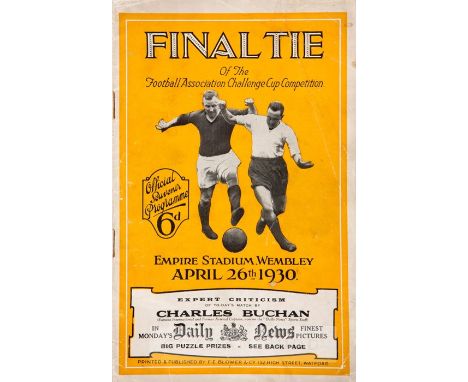 FA Cup Final Arsenal v Huddersfield Town programme on 26th April 1930,some light restoration, fair to generally good