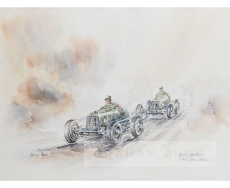 George Allen (1913-1993) 1930 French Grand Prix,watercolour on artists paper, inscribed 1930 French Grand Prix, Birkin 41/2 L