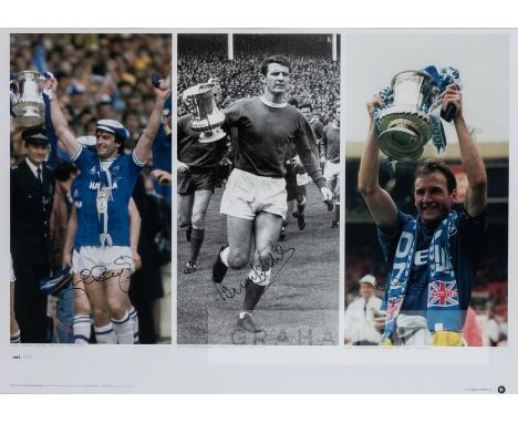 Everton F.A. Cup winning captains Ratcliffe, Labone and Watson signed photographic print,  limited edition No.447 of 500, eac