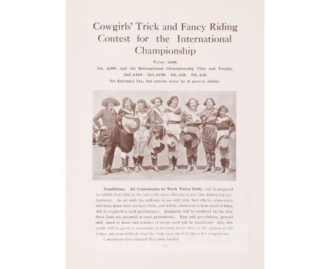 Official souvenir programme for the first International Rodeo, at the British Exhibition Stadium, Wembley, June 1924, sixteen