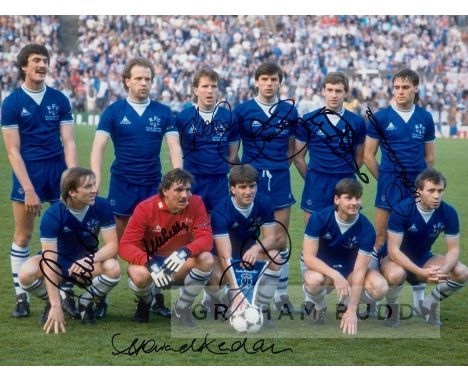 Everton signed colour photographs, comprising 1985 UEFA European Cup Winners’ Cup photograph signed by Neville Southall, Grae