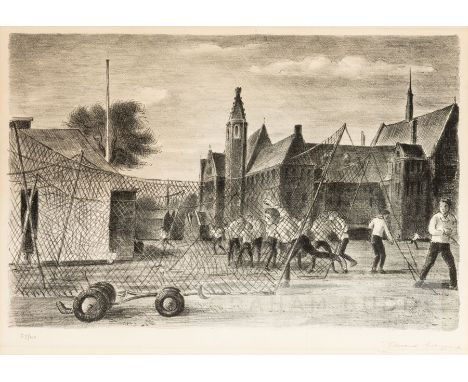 Edward Ardizzone CBE RA (British, 1900-1979) THE CRICKET NETS AT ST PAUL'S SCHOOL, c1960, School, circa 1960, depicting boys 