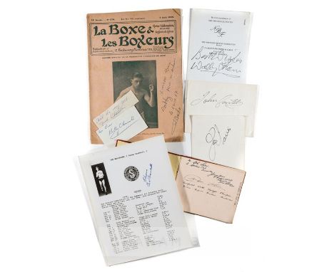 Collection of autographs and handwritten, signed correspondence from boxing personalities to the English collector Derek L. H