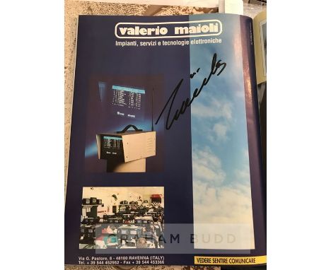 ONE OF THE FINAL AUTOGRAPHS OF THE BRAZILIAN F1 RACING DRIVER AYRTON SENNA:Ayrton Senna signed San Marino Imola Grand Prix pr