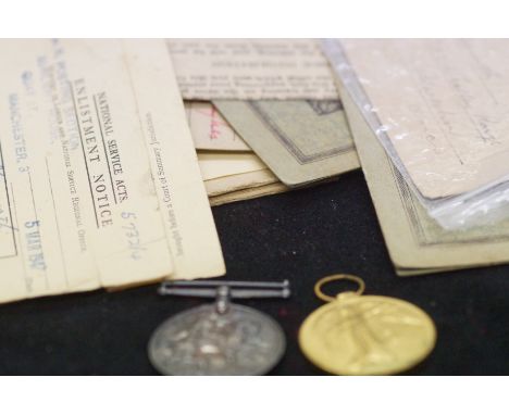A pair of First World War Medals Awarded to H. Howarth Welsh Regiment with lots of Documentation Related to his brother John 