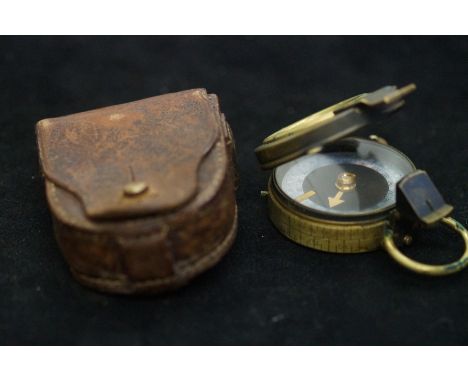 Original military compass dated 1915 with leather case