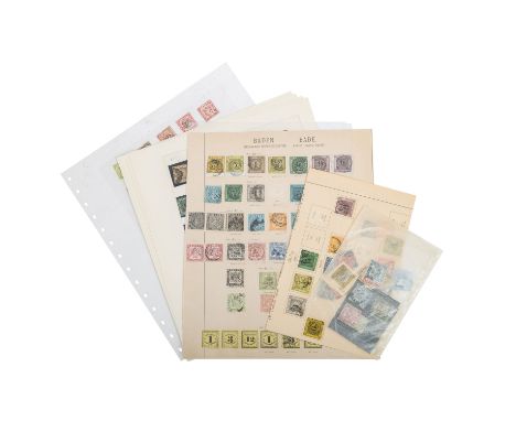 Baden - Sammlung mit vielen Spitzen und hochwertigen Abschlägen. Dabei MiNr. 1 a/b, 16, 2 rote Nr. Stempel 150 Waghänsel, 115