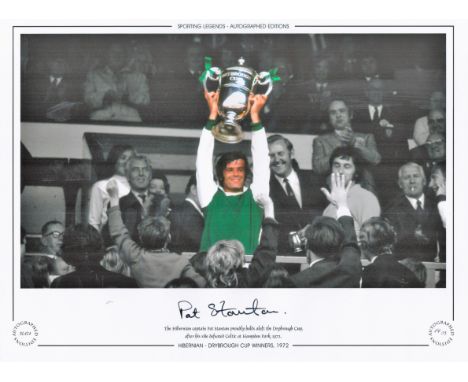 Pat Stanton Hibernian 12x16 Signed Colourised Autographed Editions, Limited Edition photo. Photo shows Captain Stanton proudl