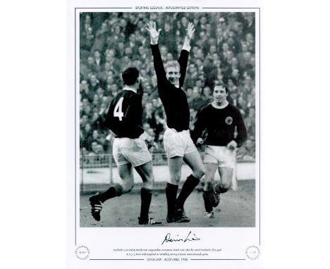 Denis Law Scotland 12x16 Signed colourised, Autographed Editions, Limited Edition photo. Photo shows Crerand and Henderson co
