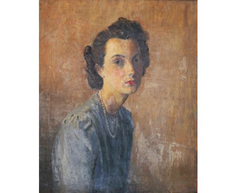 Attributed to Dorothy Paton (b.1892)Portrait of artists niece 'Margaret'Oil on canvasUnsigned60cm x 50cmRemains of paper labe