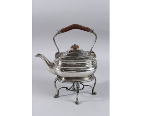 A SILVER SPIRIT KETTLE ON STAND. Sheffield 1924. Weight 38ozs.