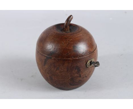 A GOOD APPLE TEA CADDY. 4.5ins high.