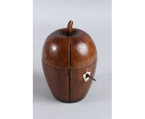 A GOOD MELON TEA CADDY. 6ins high.