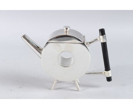 A CHRISTOPHER DRESSER DESIGN PLATED POLO MINT TEAPOT.