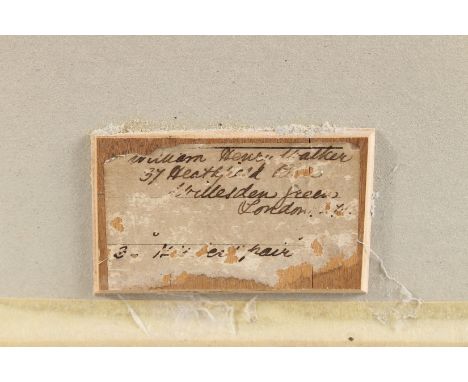 WILLIAM HENRY ROMAINE-WALKER (?). Male figure seated in an interior holding a blue cloth. Watercolour, initialled. 6.25ins x 