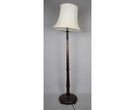 A Mid 20th Century Oak Standard Lamp and Shade 