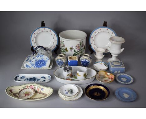 A Collection of Various Ceramics to Include Large Portmeirion Botanic Garden Cyclical Pot, Three Pieces of Wedgwood Jasperwar