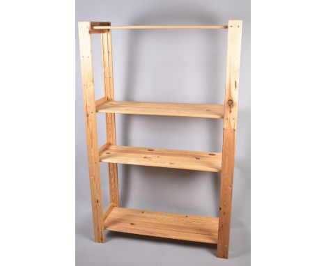 A Modern Pine Four Shelf Open Storage Rack, 83cm Wide 