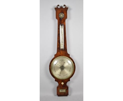 A Victorian Mahogany Cased Wheel Barometer with Silvered Dial, Thermometer and Hygrometer, Base Level Signed W Gray Lester, 1