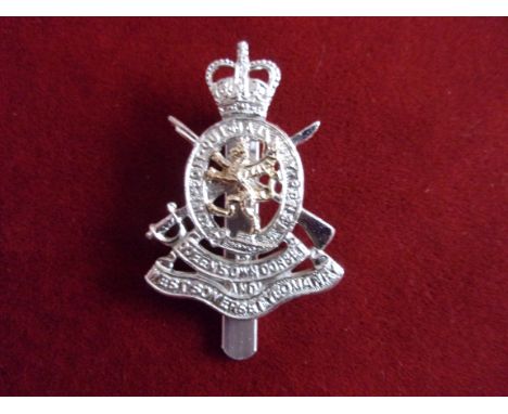 Queen's Own Dorset and West Somerset Yeomanry EIIR Cap Badge (Silver and gold anodised), slider and made Firmin, London. K&am