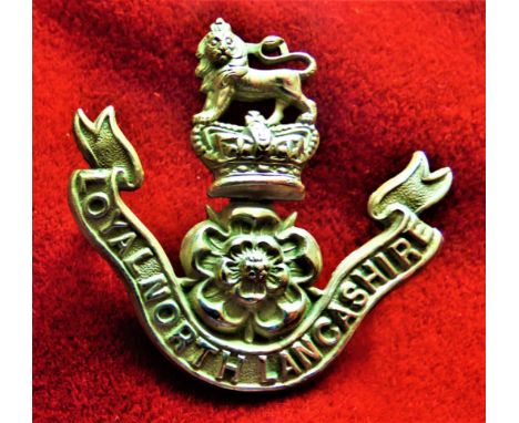 Loyal North Lancashire Regiment Victorian Other Ranks Cap Badge (White-metal), two lugs, issued between 1898-1901. K&amp;K: 6