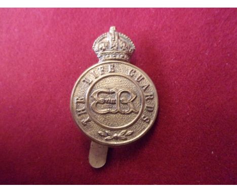 The Life Guards 1930s Service Dress Cap Badge, third type with King Edward VIII Cyher. (Brass, solid centre variant). Though 