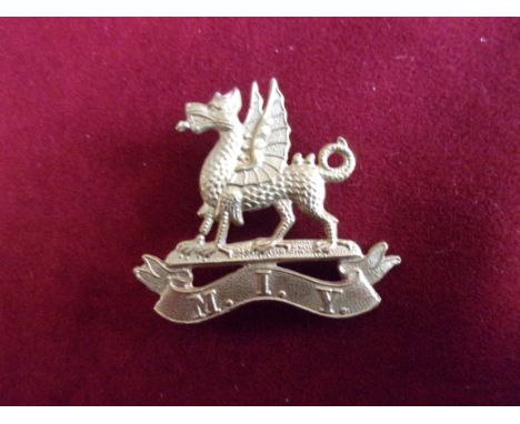 Montgomeryshire Imperial Yeomanry WWI Cap Badge (Brass), two lugs, this badge approved 14th October 1902. K&amp;K: 1347