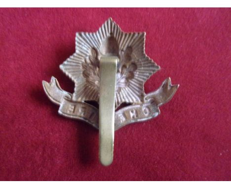 Cheshire Regiment WWI War Economy Forage Cap Badge (Brass), slider. K&amp;K: 621