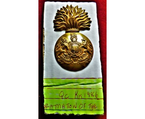 Royal Scots Fusiliers Other Ranks Grenade Glengarry badge (Gilding-metal) two lugs. K&amp;K: 620
