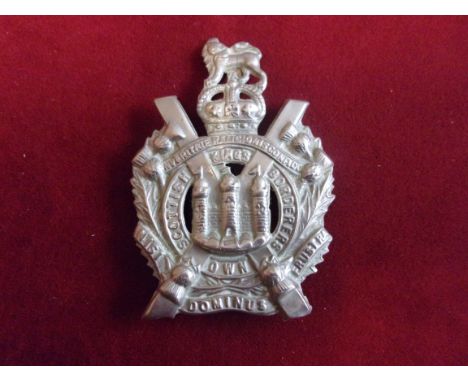 The King's Own Scottish Borderers Glengarry Badge (White-metal), three lugs. K&amp;K: 628