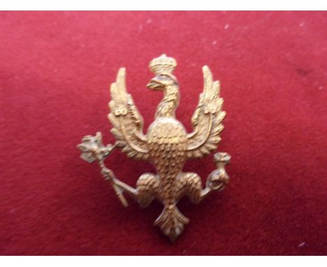 14th/20th King's Hussars WWII Officers Cap Badge (Brass), slider, does not have the letter 'FR' on the breast. K&amp;K: 1907