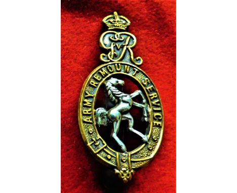 Army Remount Service WWI Cap Badge (Bi-metal), slider, third type. K&amp;K: 1047