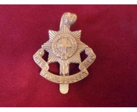 Royal Sussex Regiment WWI Other Ranks Cap Badge (Brass), slider. K&amp;K: 646
