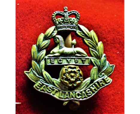 East Lancashire Regiment EIIR  Cap Badge (Bi-metal), two lugs, sealed 9th August 1954. K&amp;K: 1992