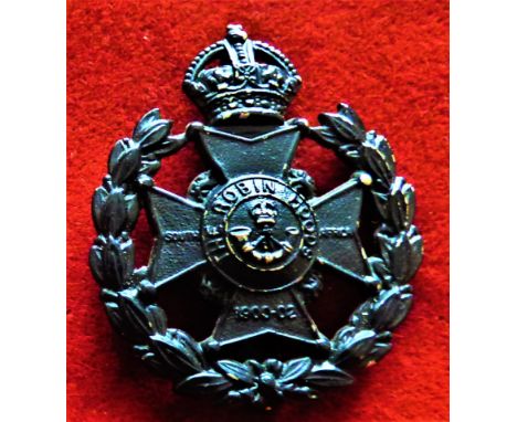 Sherwood Foresters (Nottingham &amp; Derbyshire Regiment) 7th (Robin Hood) Battalion WWII Cap Badge (Blackened white-metal), 