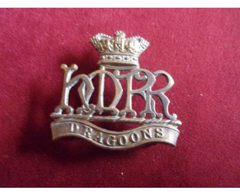 Her Majesty's Reserve Regiment of Dragoon Victorian Officers and Other Ranks field cap badge (Gilding-metal), three lugs. K&a