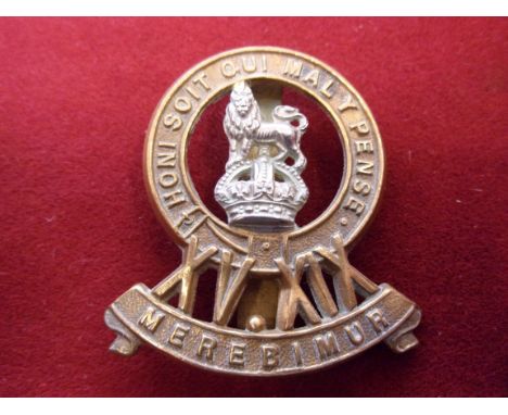 15th (The King's) Hussars WWII (Bi-metal), slider, made Gladman &amp; Norman, Spencer Street, Birmingham. An excellent maker,
