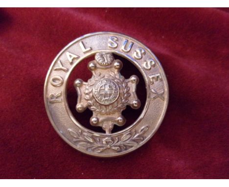The Royal Sussex Regiment Victorian Other Ranks Helmet Plate Centre 1881-1901 (Gilding-metal construction) K&amp;K: 327. Four