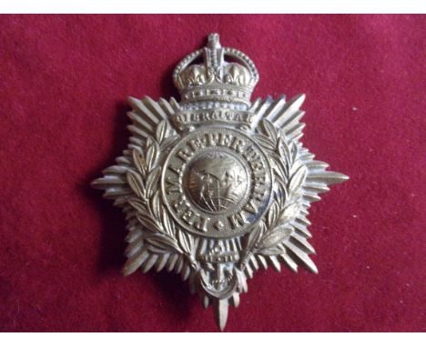 Royal Marines Light Infantry 1905 issue Helmet plate (Gilding-metal), two lugs. K&amp;K: 1100