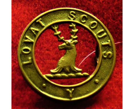 Lovat (Yeomanry) Scouts WWI Cap Badge (Gilding-metal), two lugs. K&amp;K: 1498