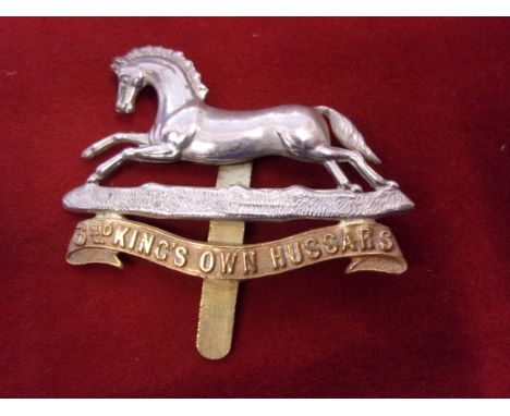 3rd (King's Own) Hussars WWI Cap Badge (Bi-Metal), slider. K&amp;K: 753