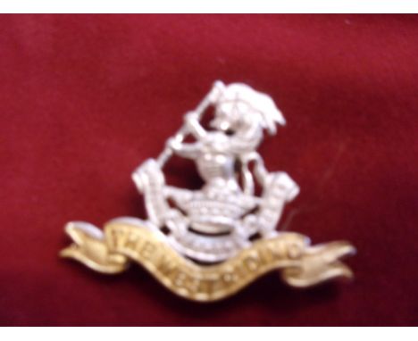 The West Riding Regiment Officers Cap Badge (Silver-plate and gilt), two lugs. K&amp;K: 642