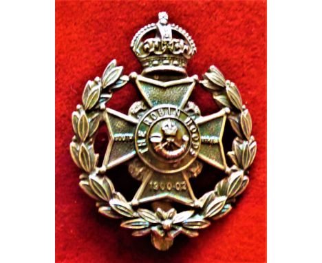 Notts &amp; Derby 7th Robin Hoods Battalion, Sherwood Foresters (Notts and Derby) Regiment N.C.O., Sergeants Cap Badge (Silve