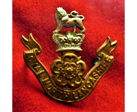 Loyal North Lancashire Regiment Victorian Cap Badge (Bi-metal), two lugs, issued between 1898-1901. K&amp;K: 663