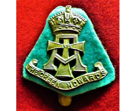 The Green Howards (Alexandra, Princess of Wales's Own Yorkshire Regiment) Cap Badge (White-metal with green felt backing), sl