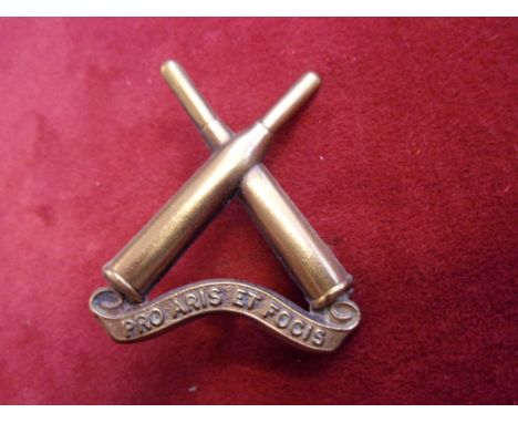 Exeter Volunteer Regiment WWI Other Ranks Cap Badge (Brass), two lugs. K&amp;K: 1611