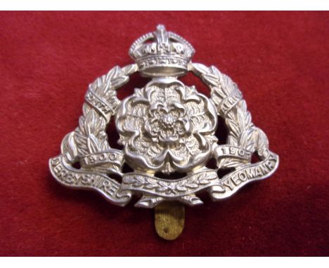 Derbyshire Yeomanry WWII Officers Cap Badge (Silver-gilt), slider, sealed 1940 and maker '07'. K&amp;K: 2342