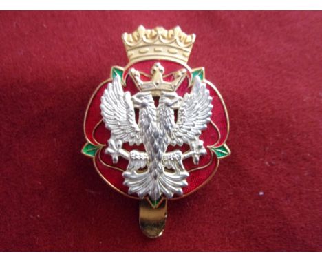 Royal Mercian and Lancastrian Yeomanry Officers Cap Badge (Gilt and enamel), slider and made Firmin. K&amp;K: 2732