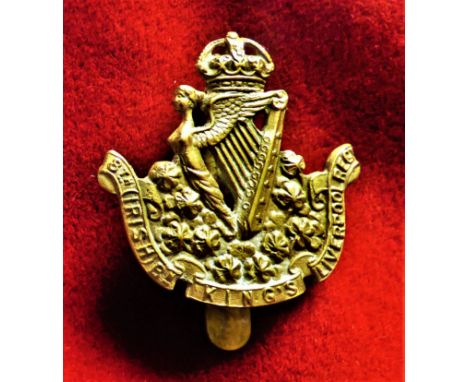 The King's (Liverpool Regiment) 8th (Irish) Battalion  Cap Badge (Gilding-metal), slider, sealed 23rd November 1939. K&amp;K: