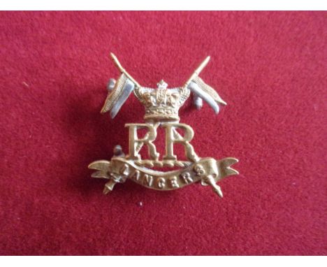 Her Majesty's Reserve Regiment of Lancers Victorian Officers and Other Ranks field cap badge (Gilding-metal), three lugs. K&a